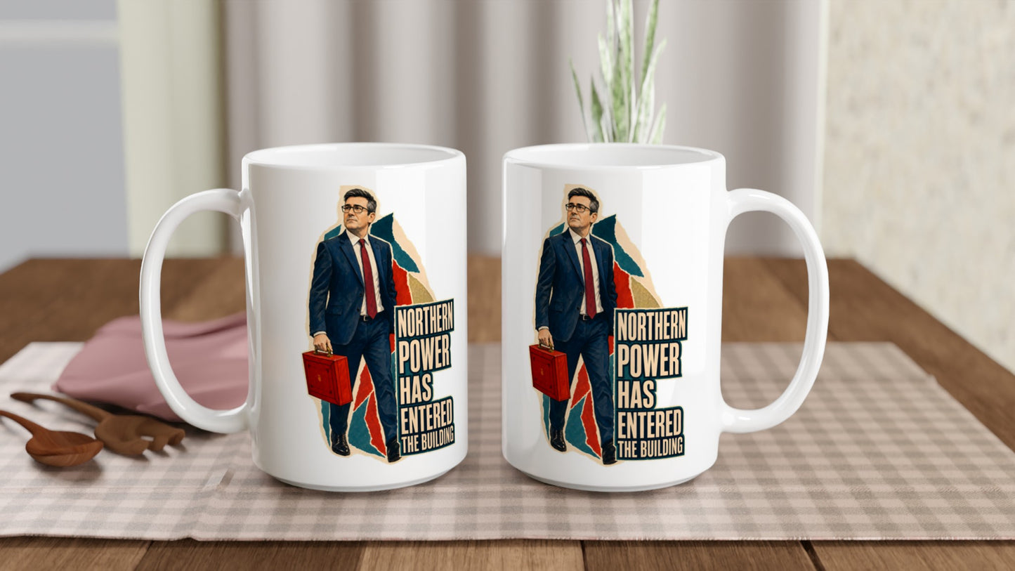 Northern Power Has Entered the Building Tote Bag Large Mug — product view 5