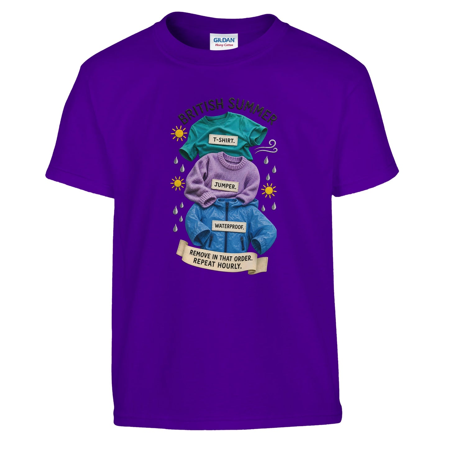 British Summer: Repeat Layers Hourly Kids' T-shirt — product view 6