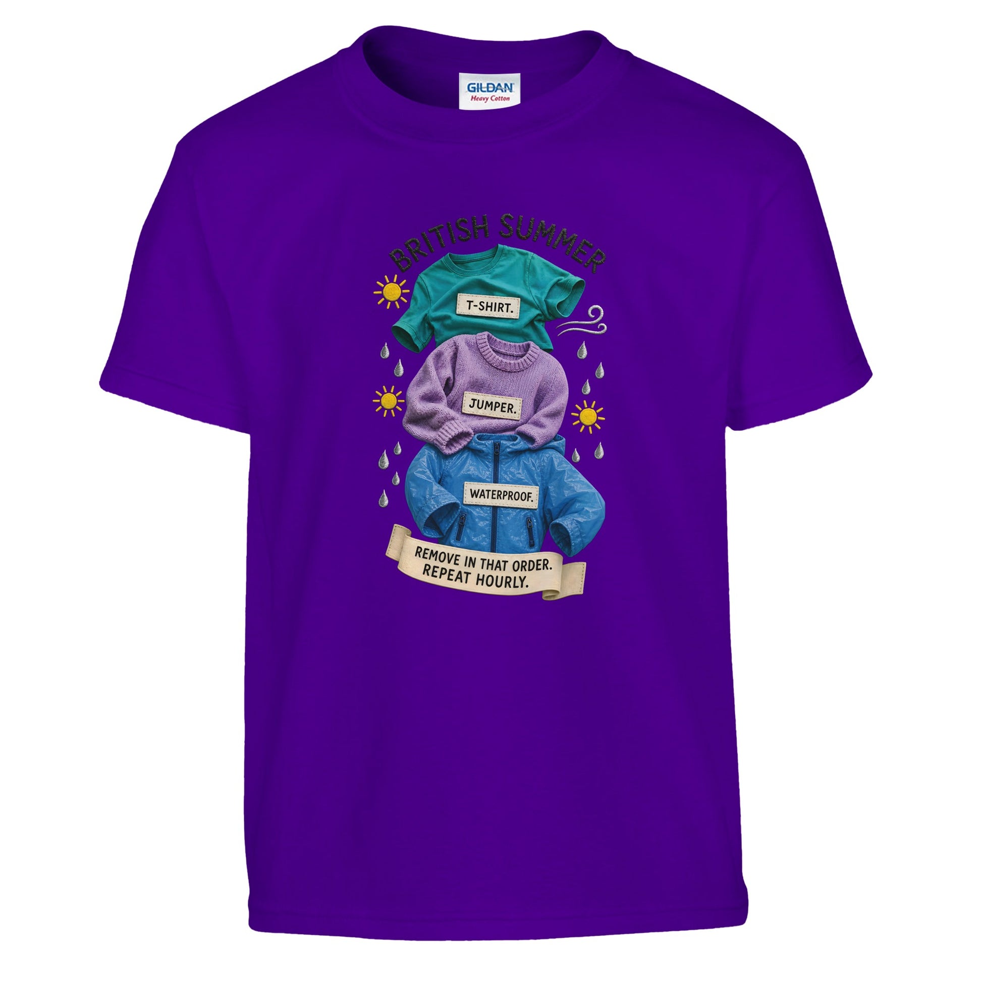 British Summer: Repeat Layers Hourly Kids' T-shirt — product view 6