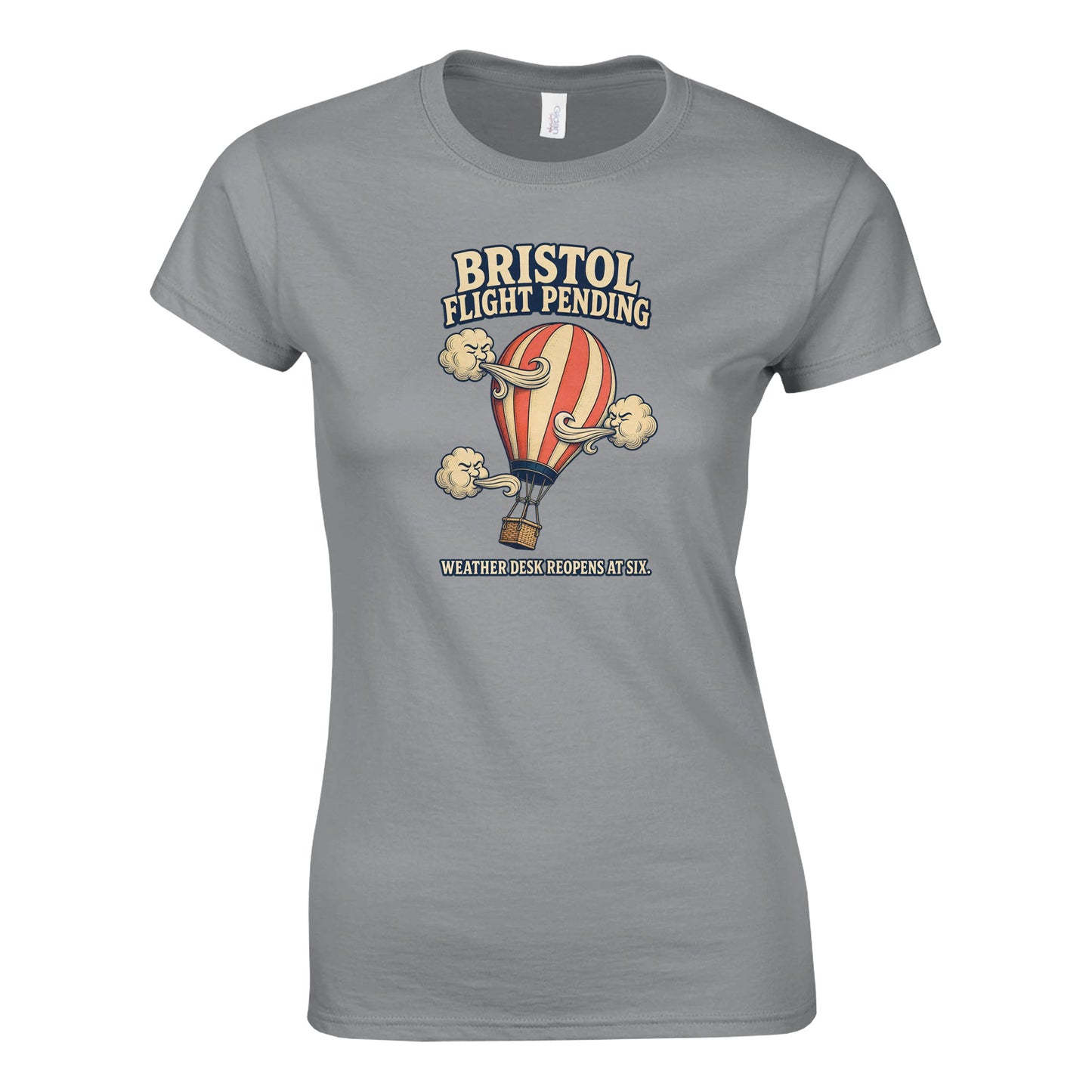 Bristol Flight Pending – Weather Desk Women's T-shirt — product view 10