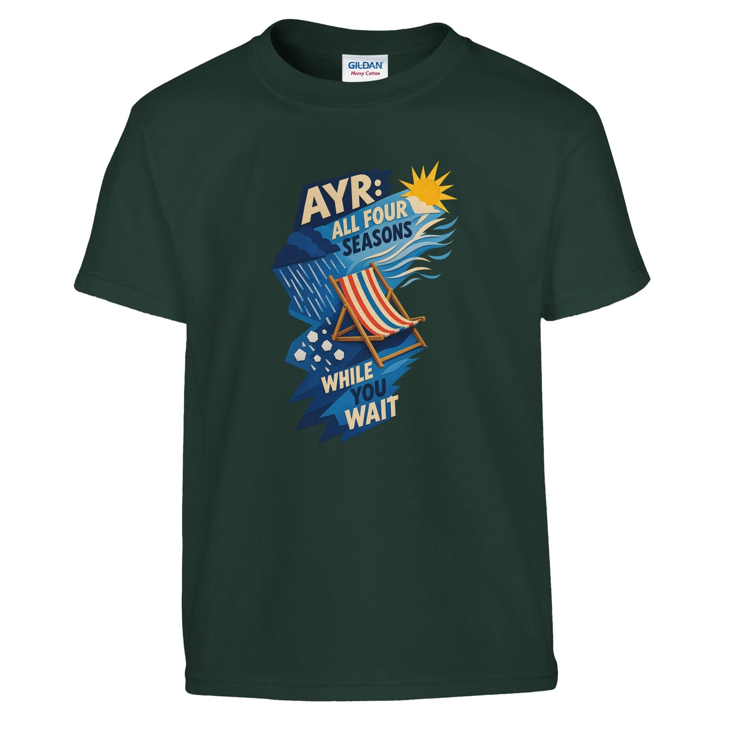 Ayr: All Four Seasons While You Wait Kids' T-shirt — product view 13