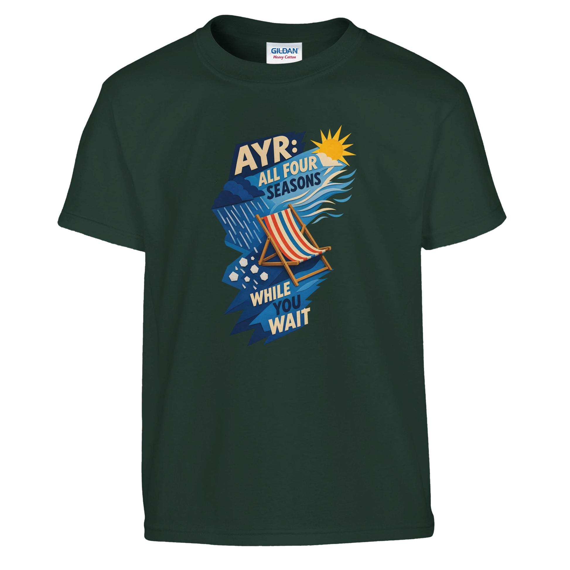 Ayr: All Four Seasons While You Wait Kids' T-shirt — product view 13