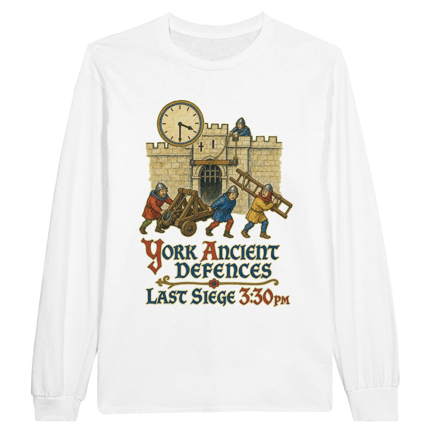 York Ancient Defences – Last Siege 3:30pm Long-Sleeve T-shirt — product view 1