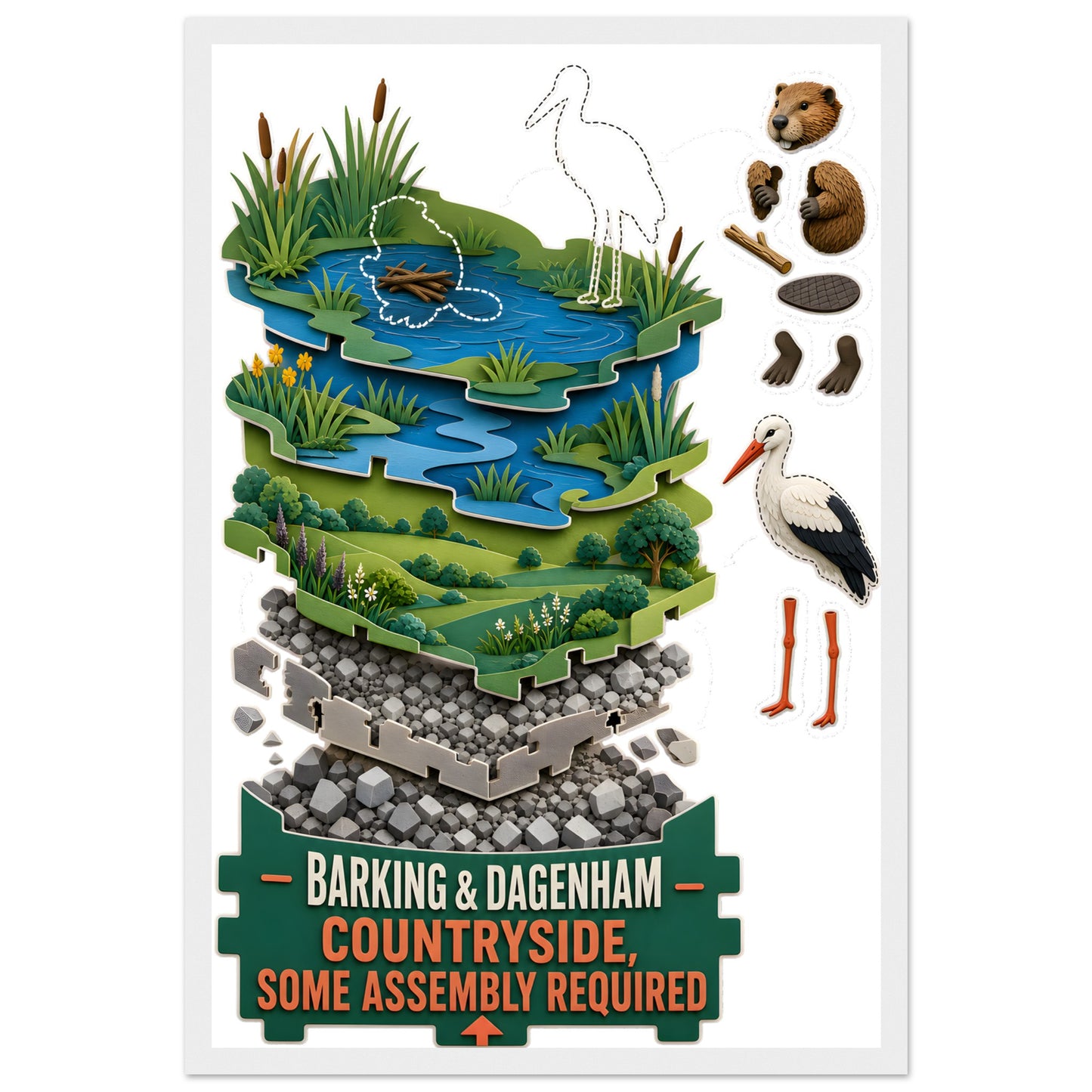 Barking & Dagenham Countryside Framed Wall Art — product view 1