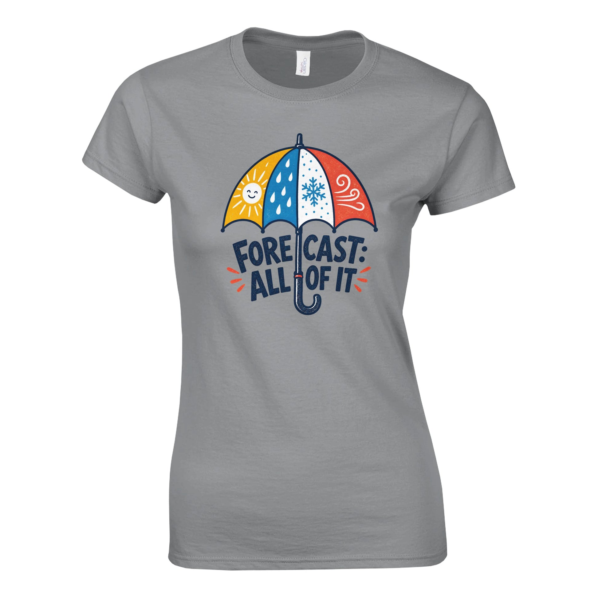 Forecast: All of It British Weather Graphic Women's T-shirt — product view 2
