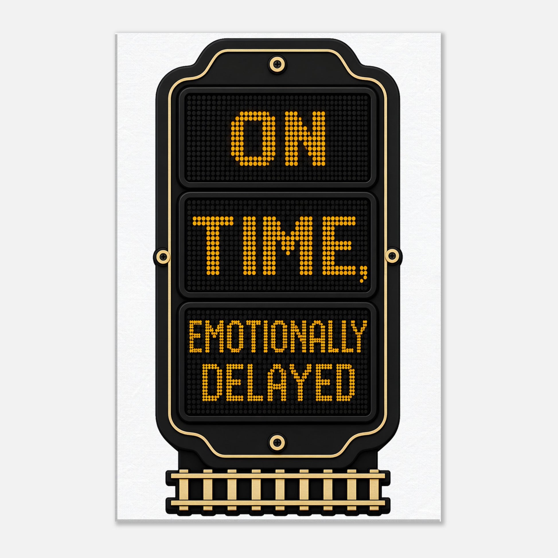 On Time, Emotionally Delayed Rail Graphic Canvas — product view 2