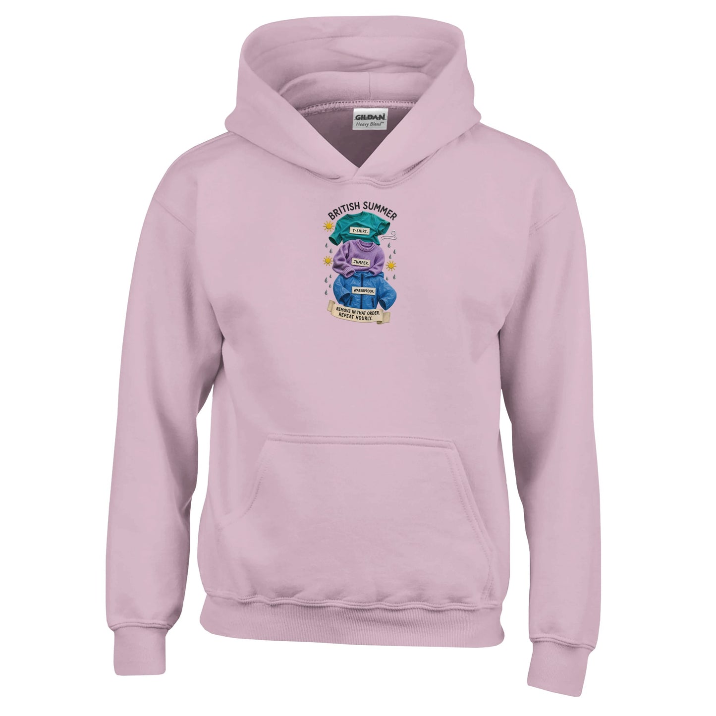 British Summer: Repeat Layers Hourly Kids' Hoodie — product view 5
