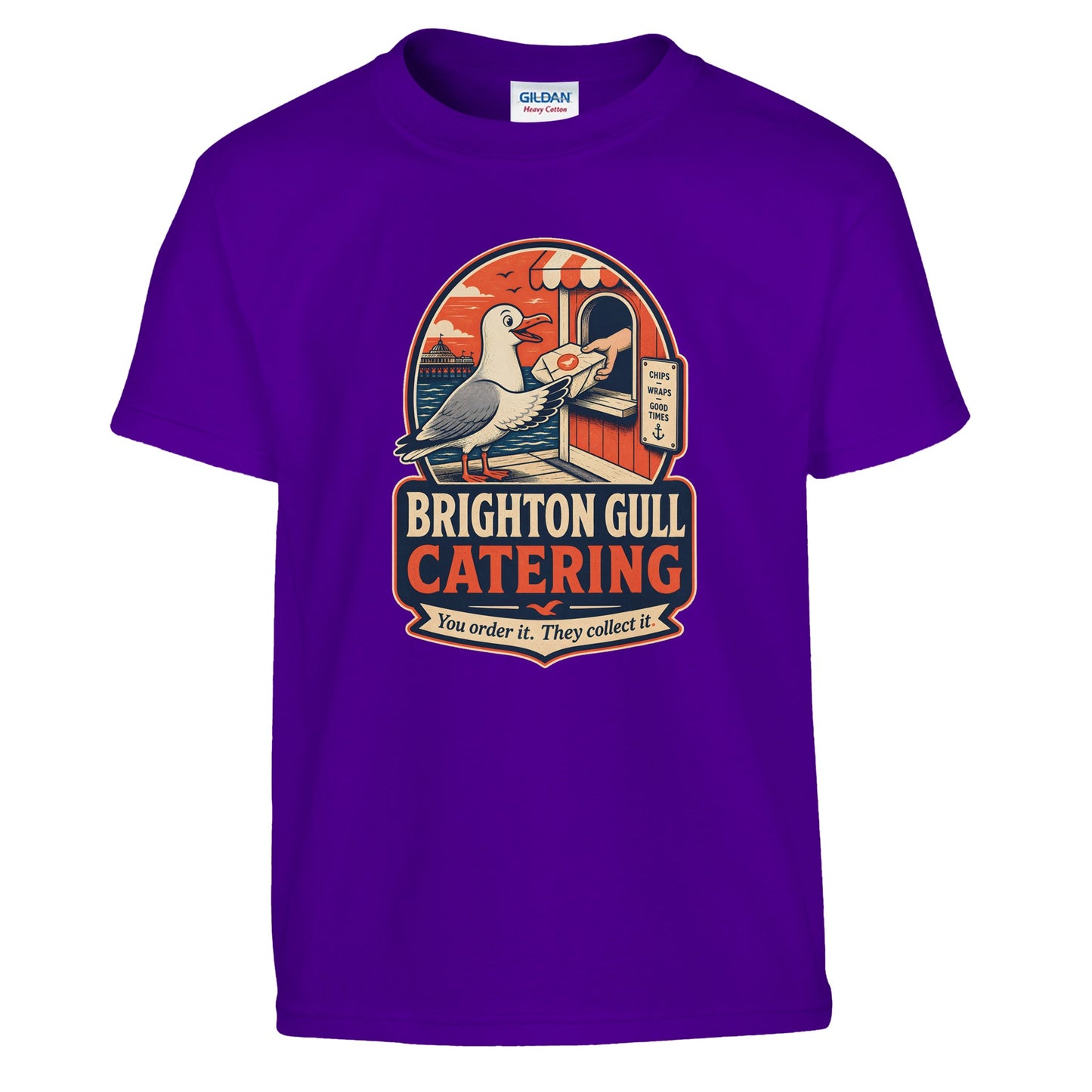 Brighton Gull Catering — Illustrated Kids' T-shirt — product view 6