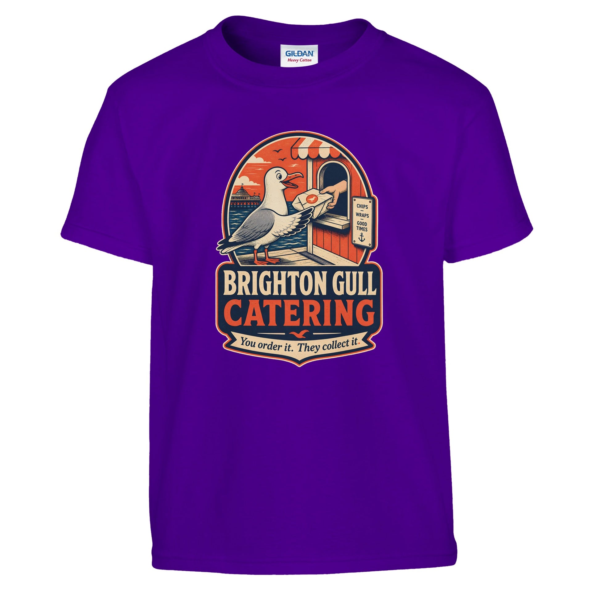 Brighton Gull Catering — Illustrated Kids' T-shirt — product view 6