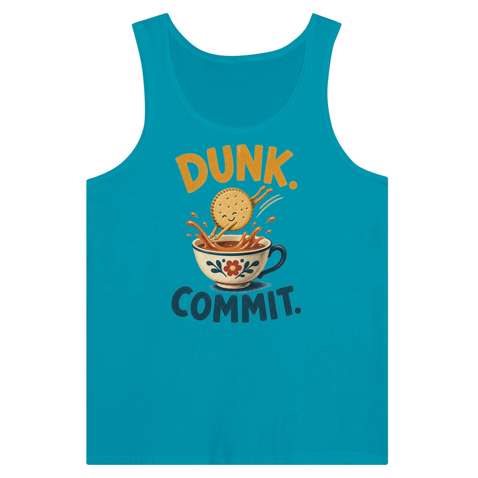 Dunk. Commit. Tea Biscuit Graphic Premium Unisex Tank Top — product view 2