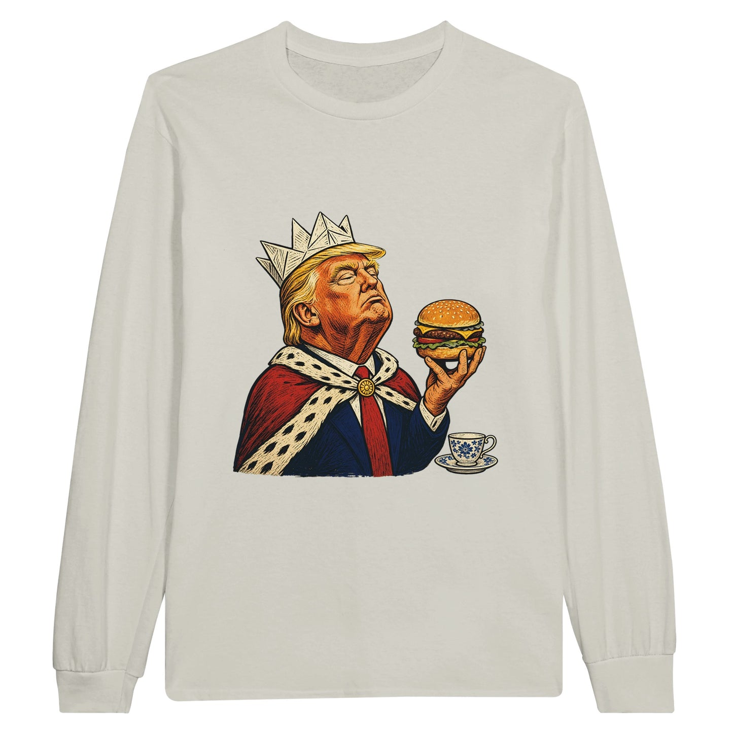 The Very Temporary Monarch — Trump Satire Long-Sleeve T-shirt — product view 14