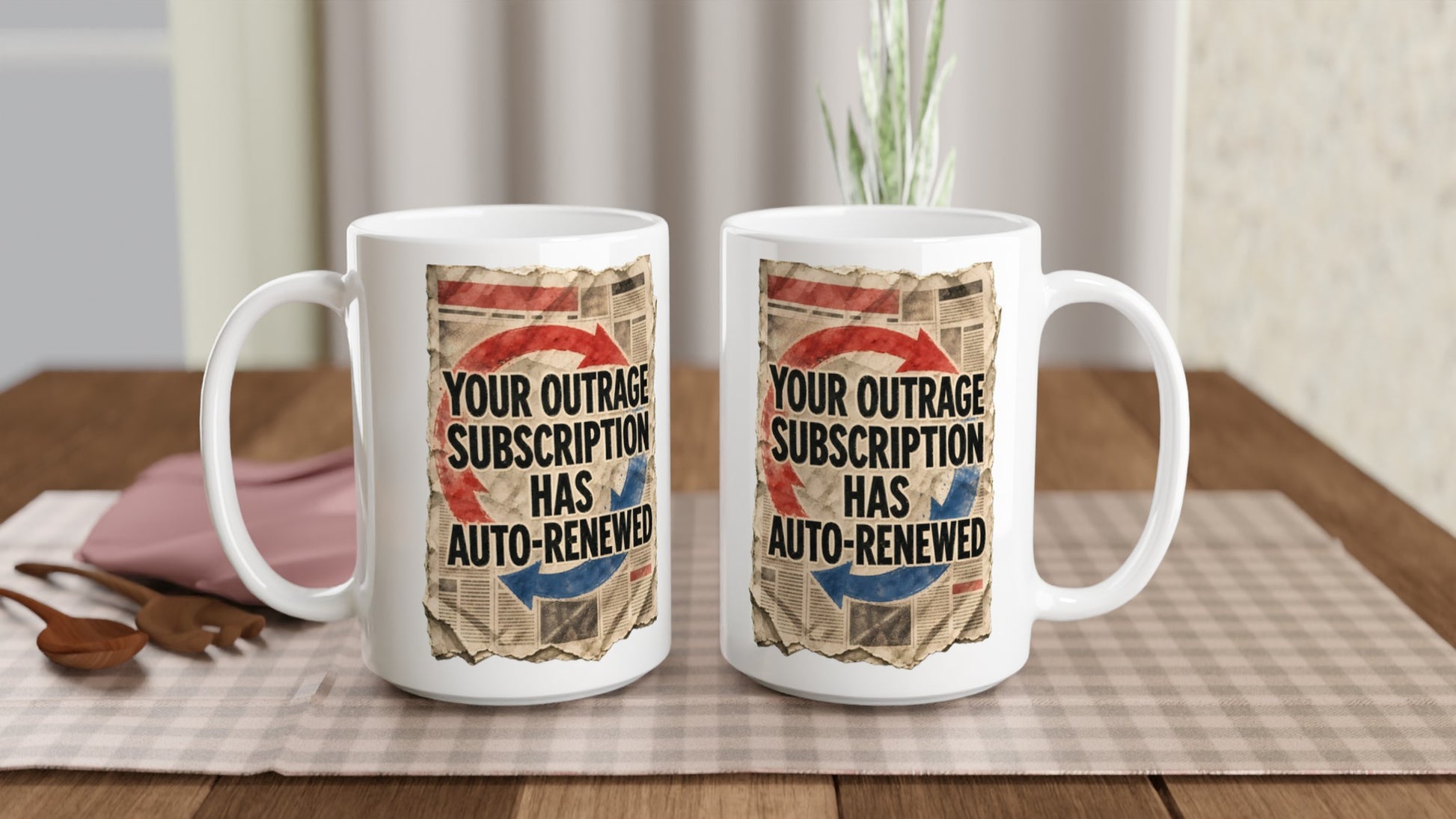 Your Outrage Subscription Has Auto-Renewed Large Mug — product view 5