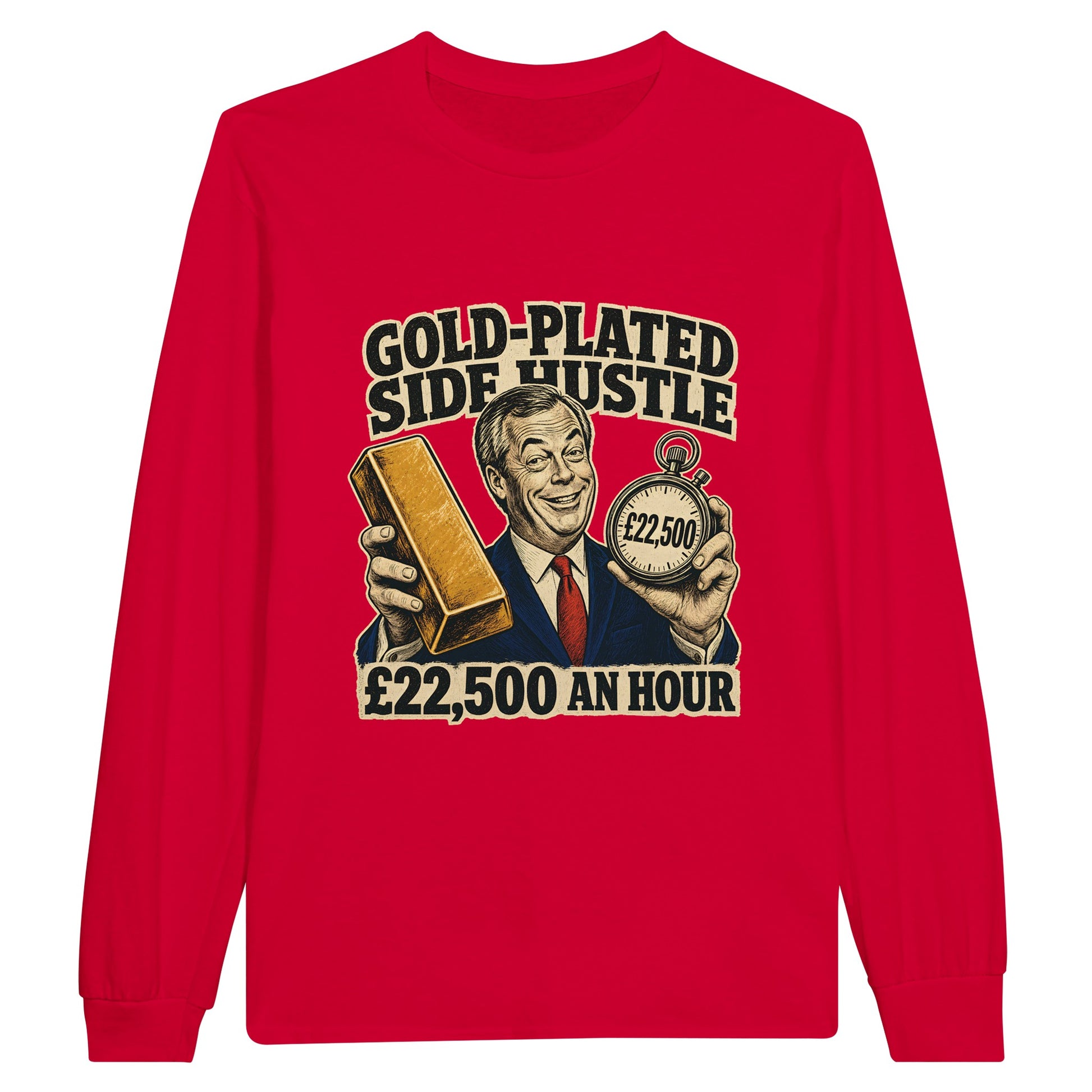 Gold-Plated Side Hustle £22,500 an Hour Long-Sleeve T-shirt — product view 9