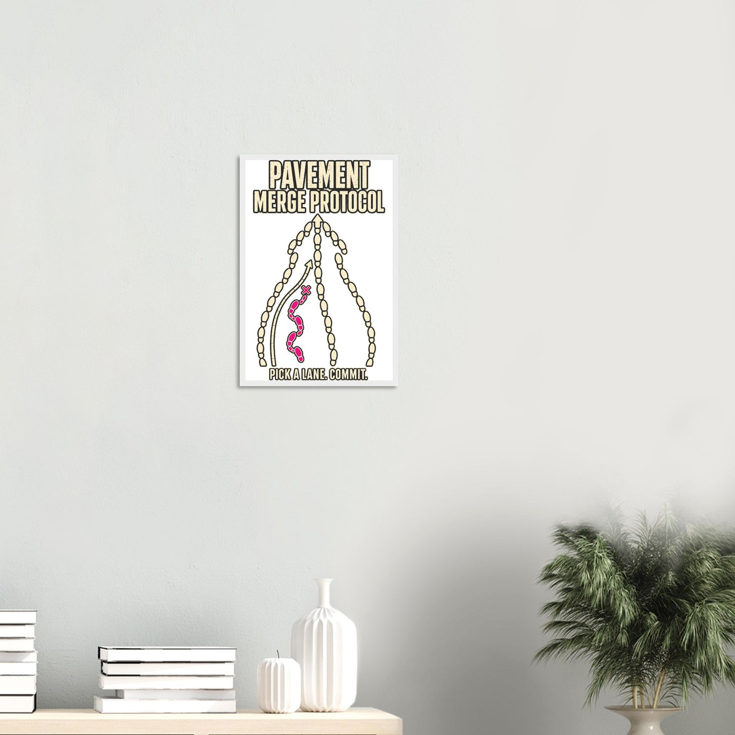 Pavement Merge Protocol — Pick a Lane Framed Wall Art — product view 11