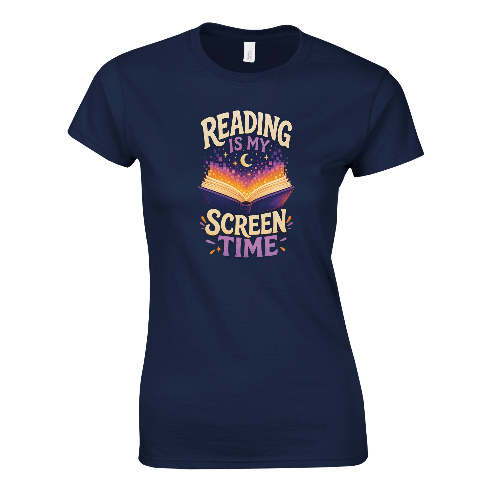 Reading Is My Screen Time Book Graphic Women's T-shirt — product view 8