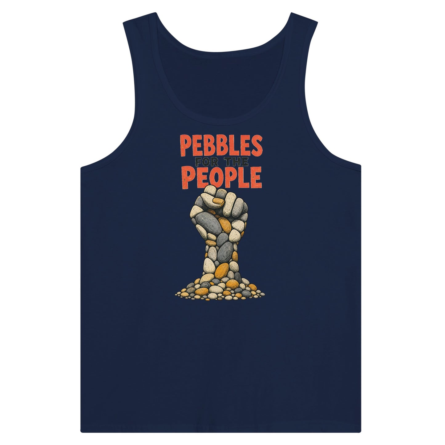 Pebbles for the People Graphic Premium Unisex Tank Top — product view 9