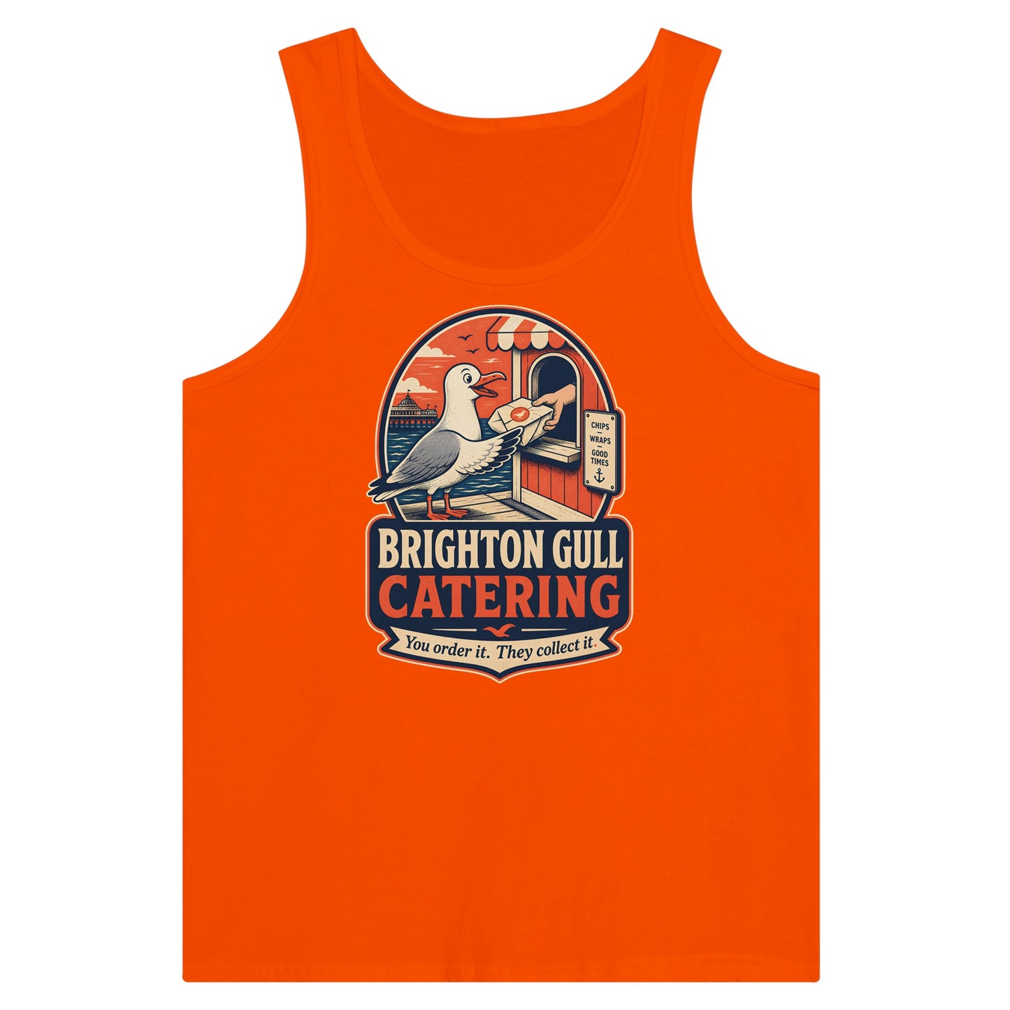 Brighton Gull Catering — Illustrated Premium Unisex Tank Top — product view 7