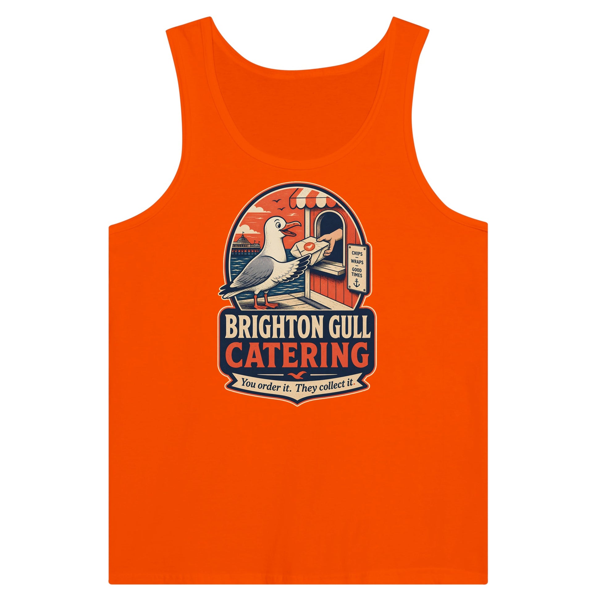 Brighton Gull Catering — Illustrated Premium Unisex Tank Top — product view 7