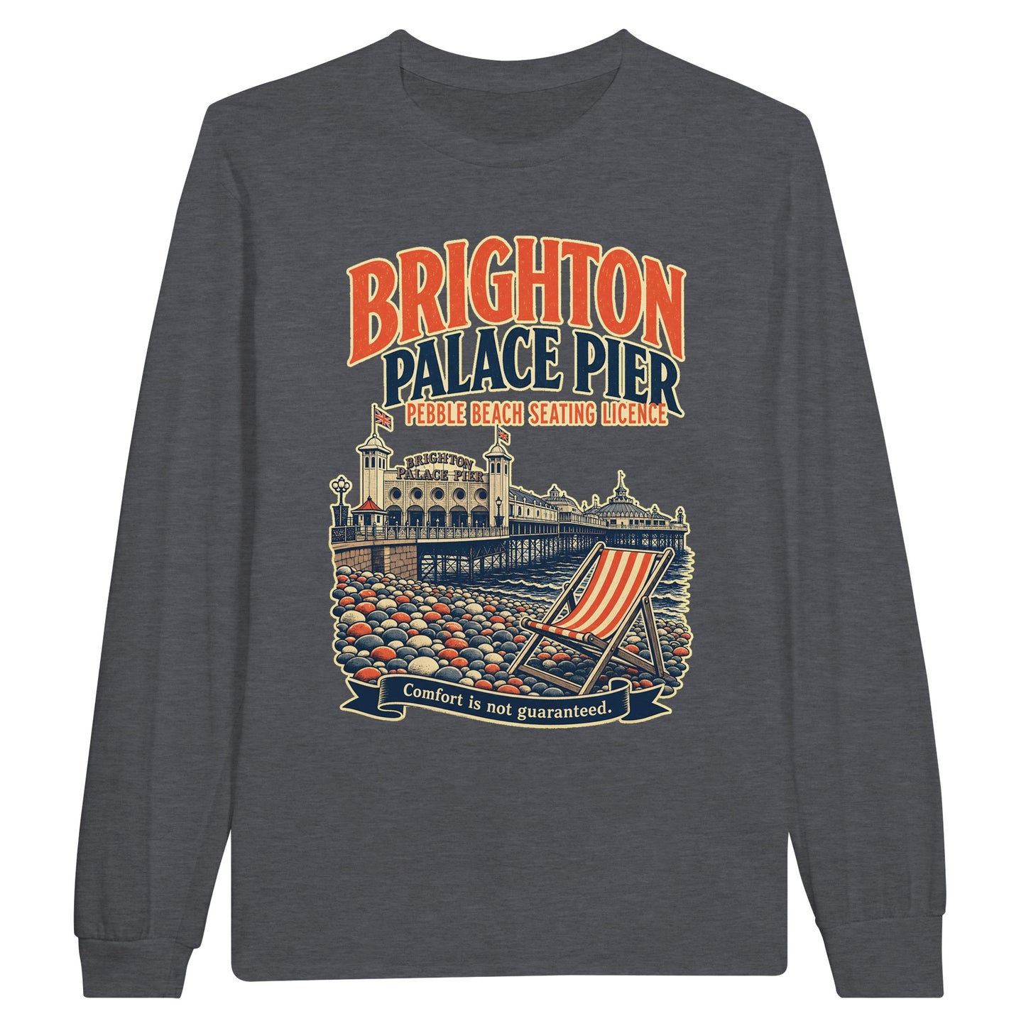 Brighton Pebble Beach Seating Licence Long-Sleeve T-shirt — product view 2