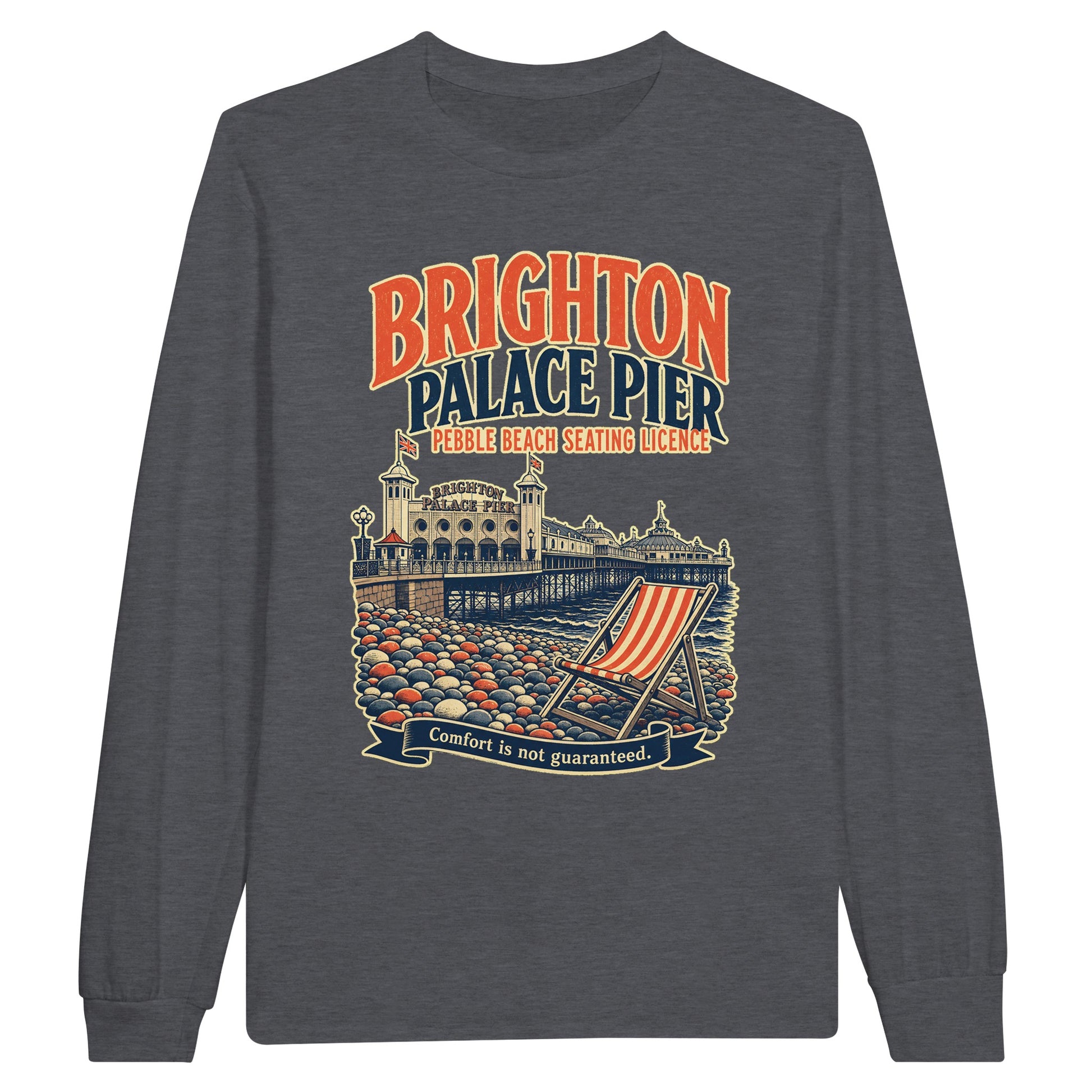 Brighton Pebble Beach Seating Licence Long-Sleeve T-shirt — product view 2