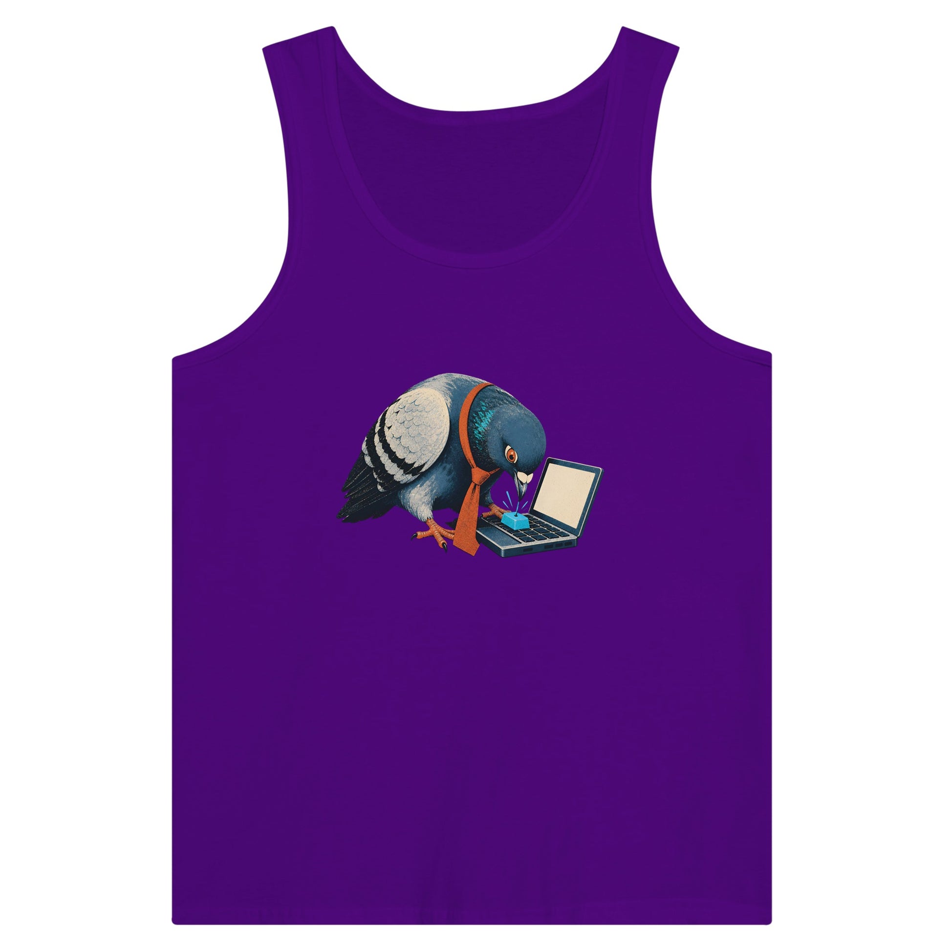 Pigeon Hits Send Premium Unisex Tank Top — product view 6