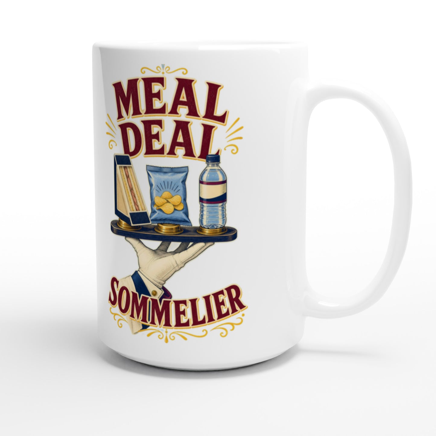 Meal Deal Sommelier British Lunch Design Large Mug — product view 3