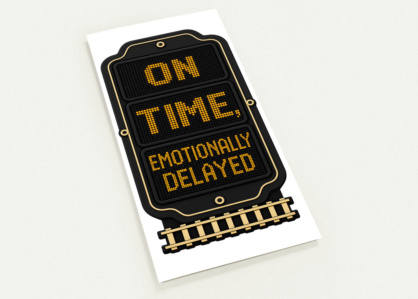 On Time, Emotionally Delayed Rail Graphic Postcard Pack — product view 1