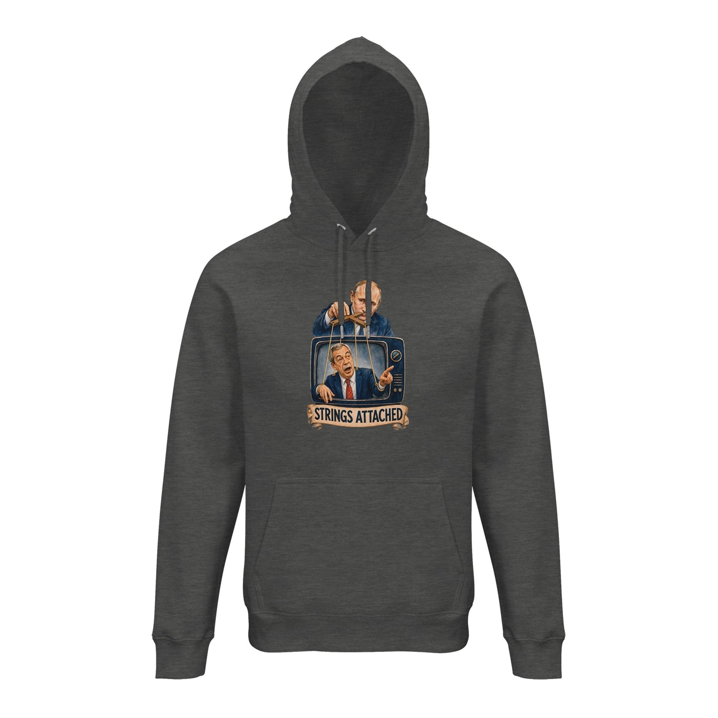 Strings Attached Political Satire Hoodie — product view 10