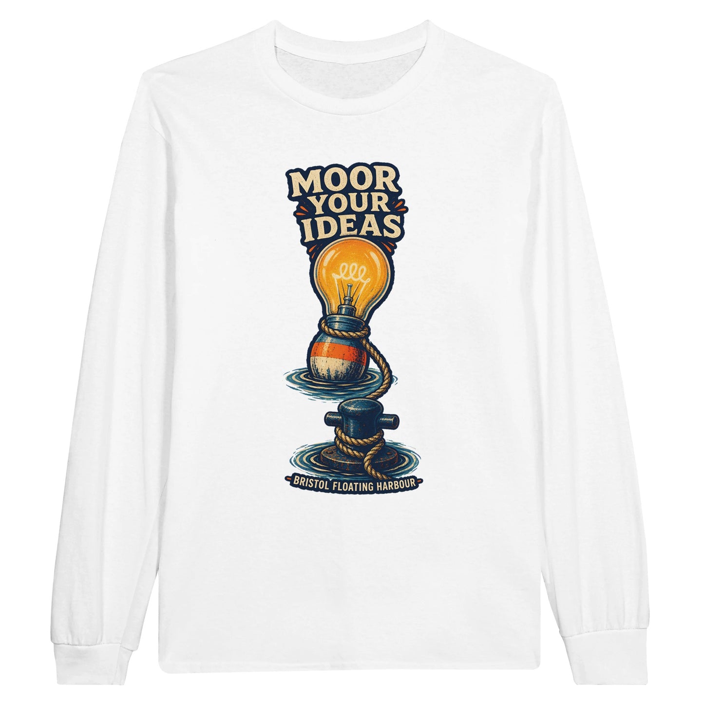 Moor Your Ideas – Bristol Floating Harbour Long-Sleeve T-shirt — product view 1
