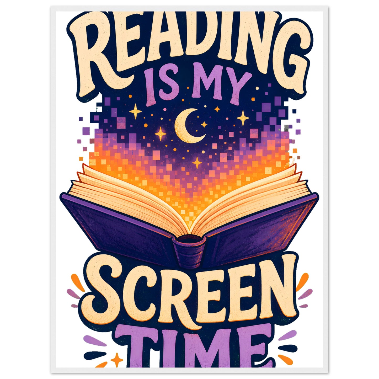 Reading Is My Screen Time Book Graphic Framed Wall Art — product view 7