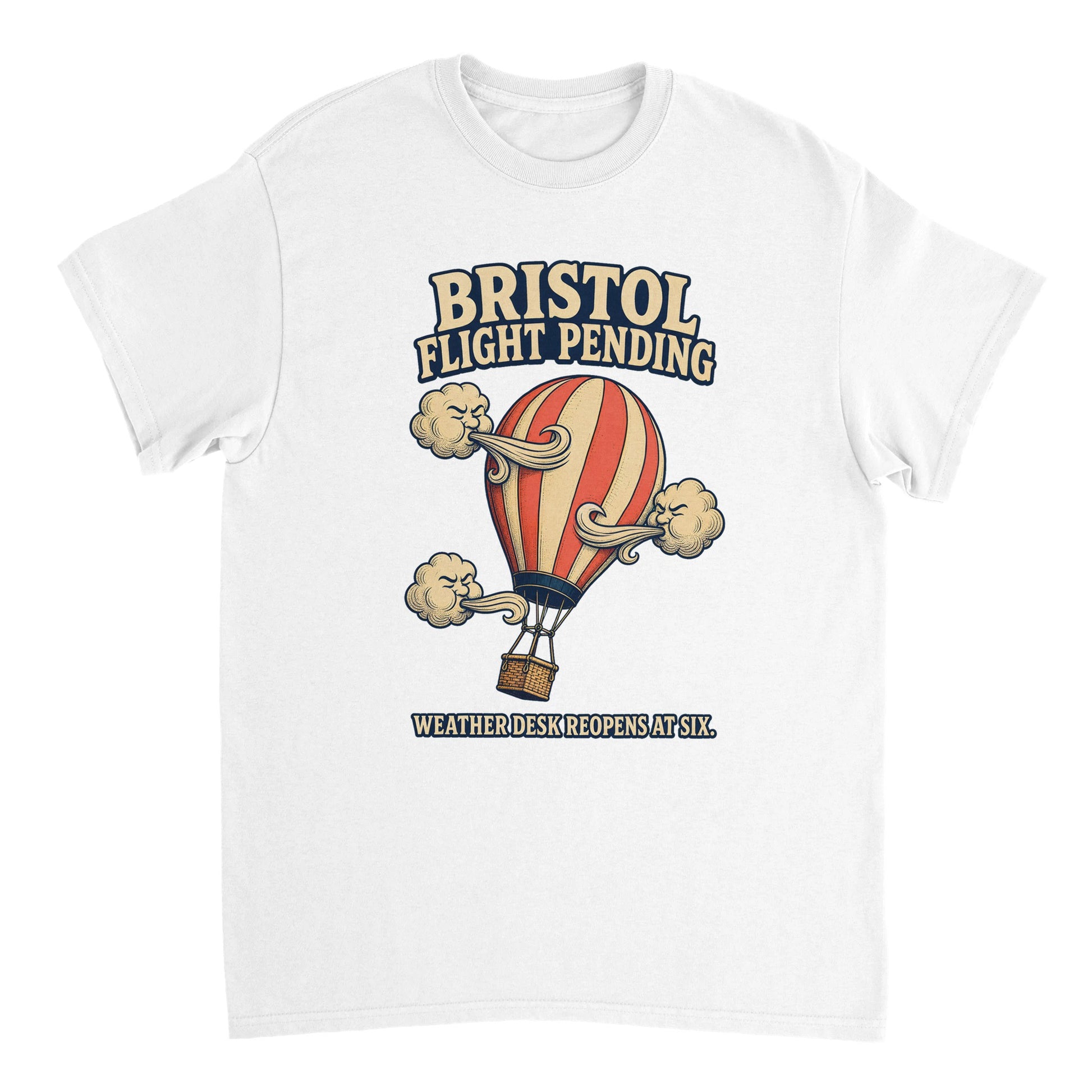 Bristol Flight Pending – Weather Desk T-shirt — product view 17