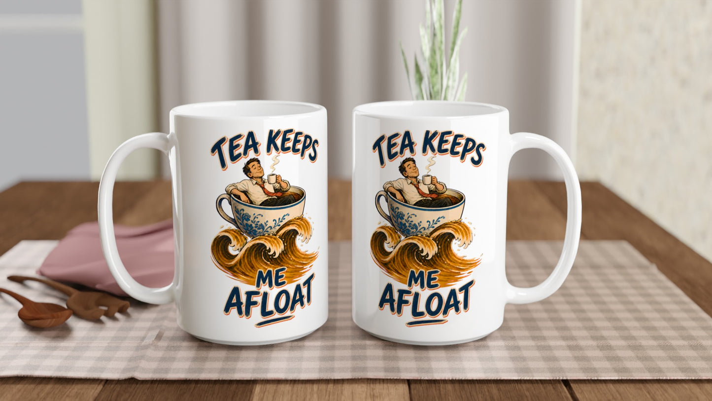 Tea Keeps Me Afloat Large Mug — product view 5