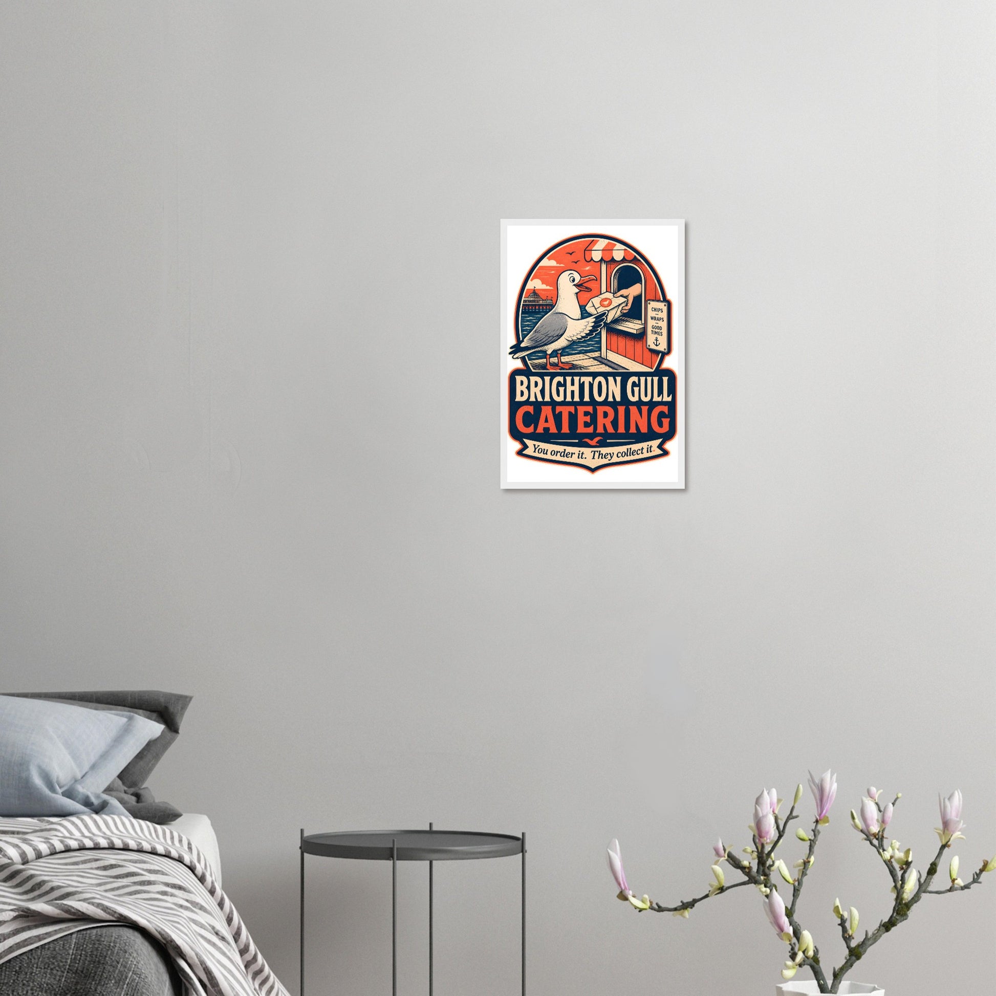 Brighton Gull Catering — Illustrated Framed Wall Art — product view 10