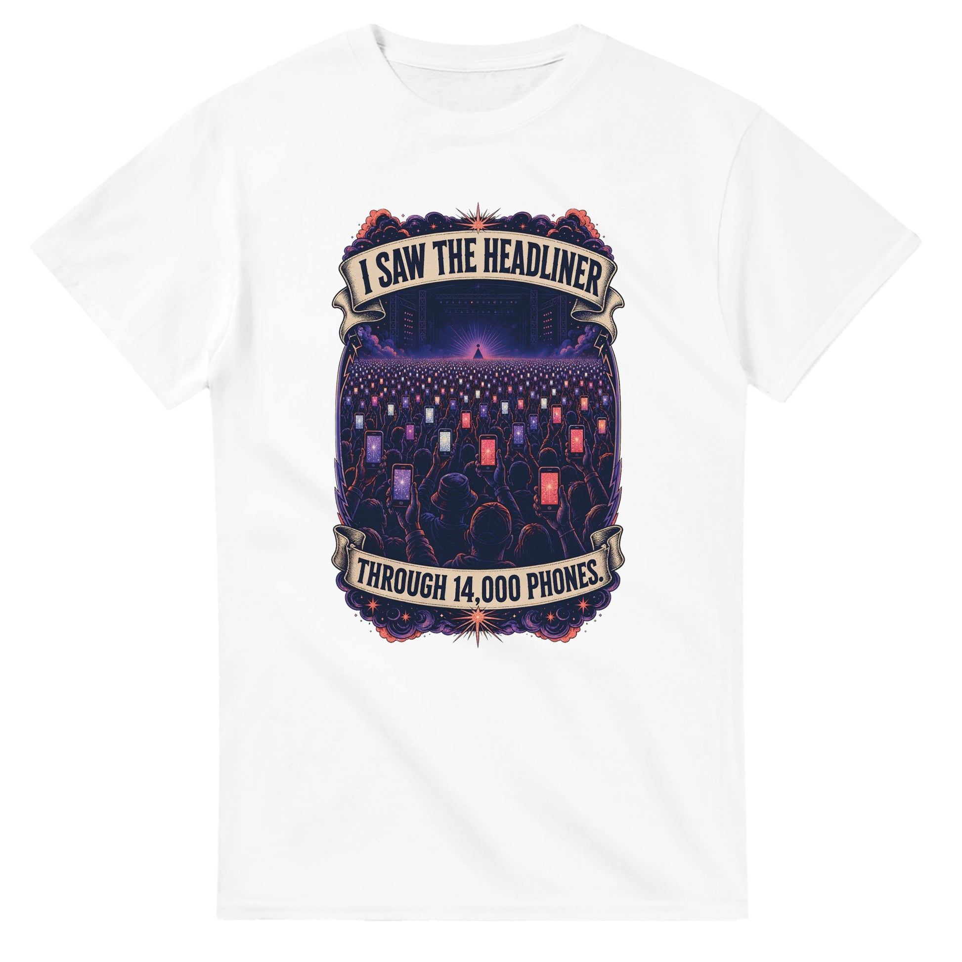 The Headliner Through 14,000 Phones T-shirt — product view 1