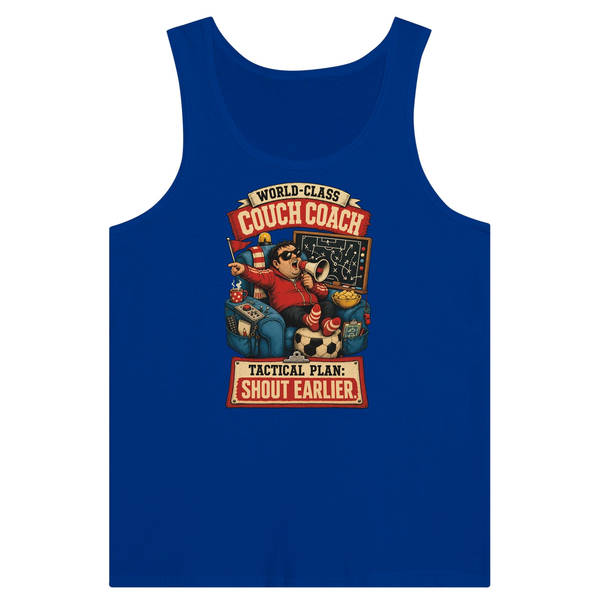 World-Class Couch Coach Premium Unisex Tank Top — product view 3