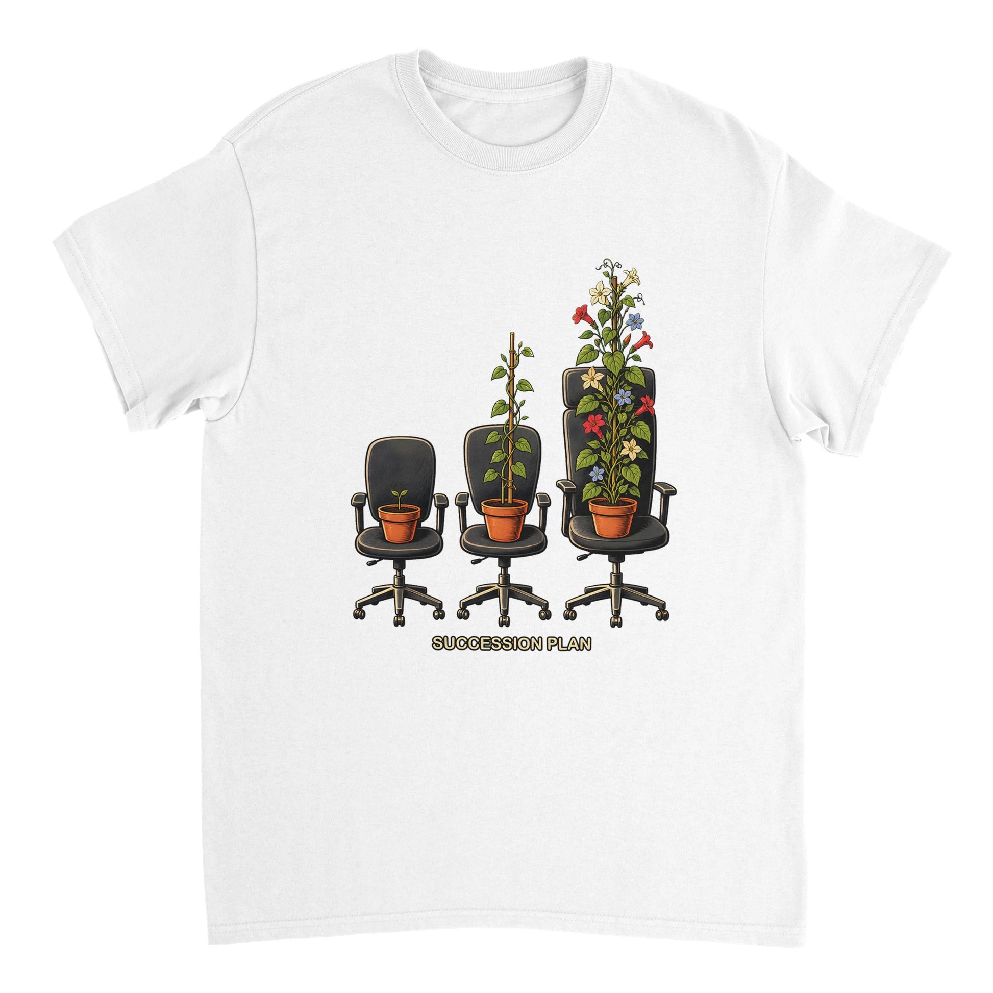 Succession Plan Office Chair Garden Graphic T-shirt — product view 17