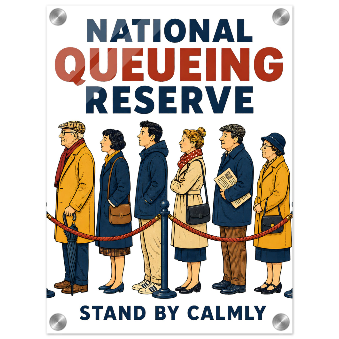 National Queueing Reserve – British Queue Graphic Acrylic Print
