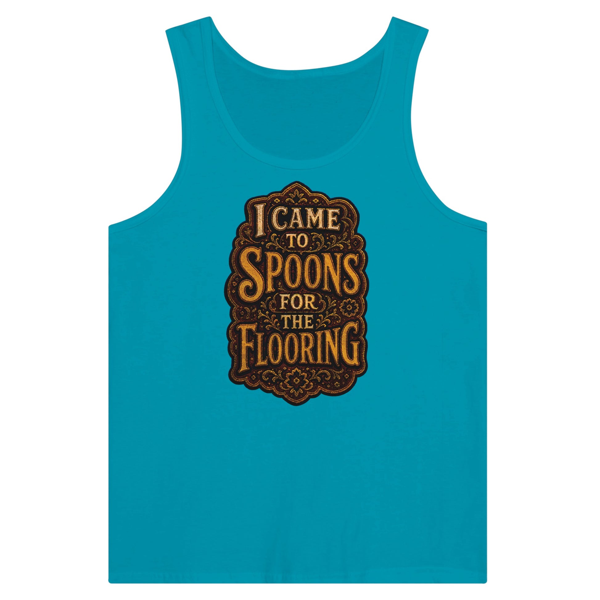 I Came to Spoons for the Flooring Premium Unisex Tank Top — product view 2