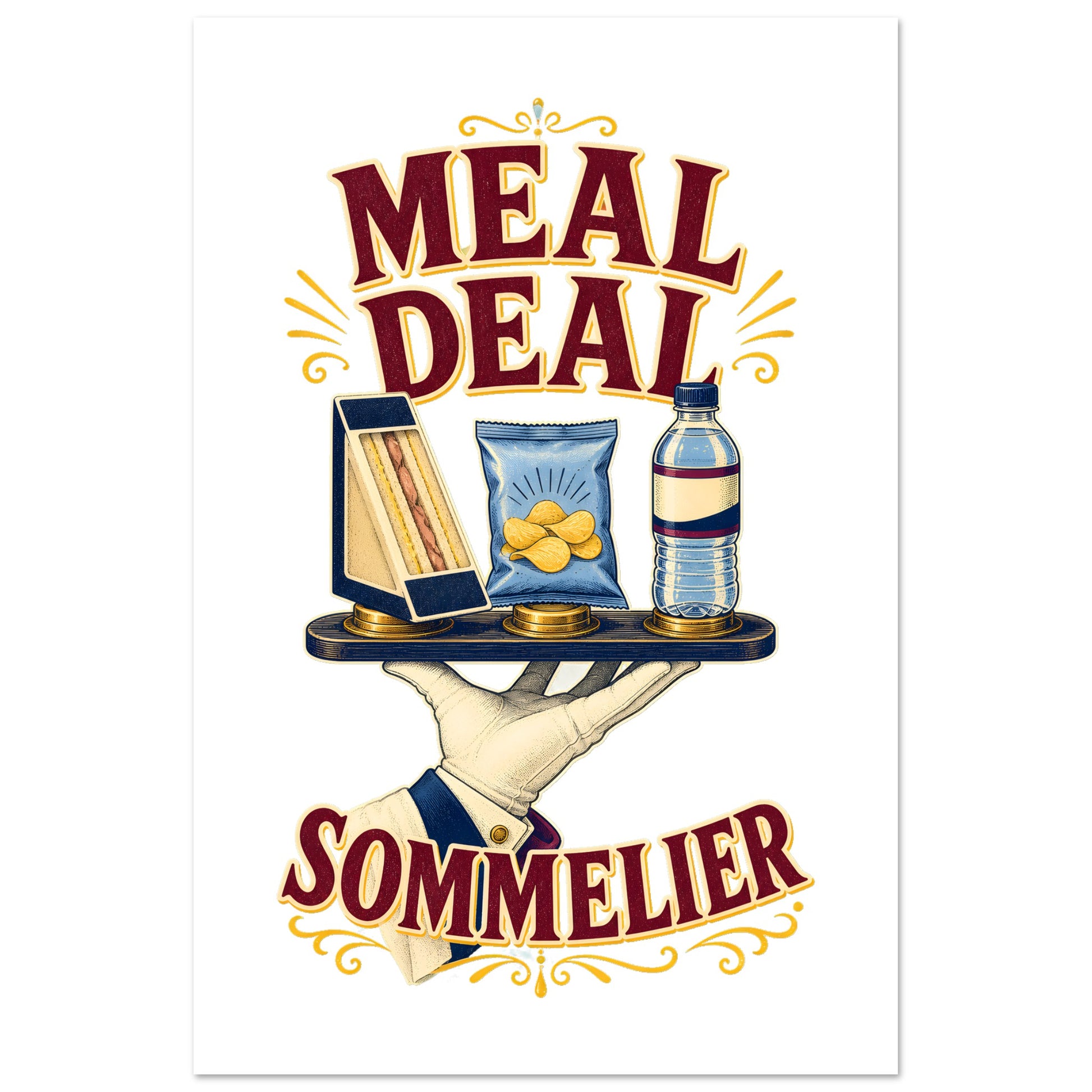 Meal Deal Sommelier British Lunch Design Poster — product view 6