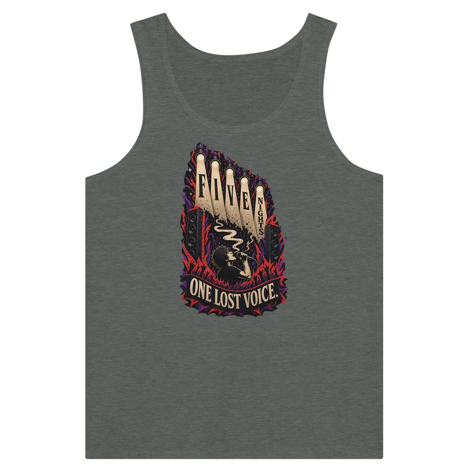 Five Nights, One Lost Voice Premium Unisex Tank Top — product view 4