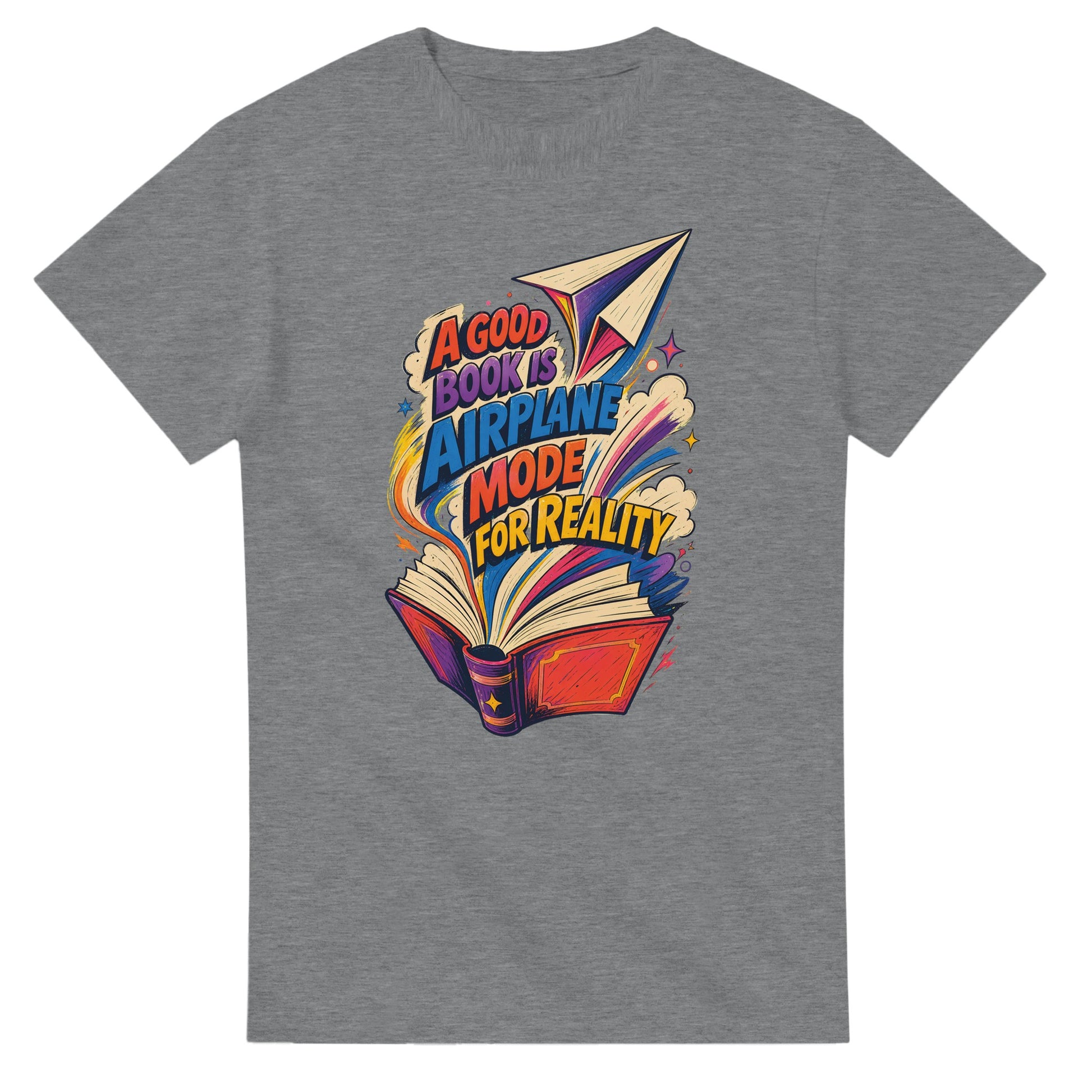 A Good Book Is Airplane Mode for Reality T-shirt — product view 12
