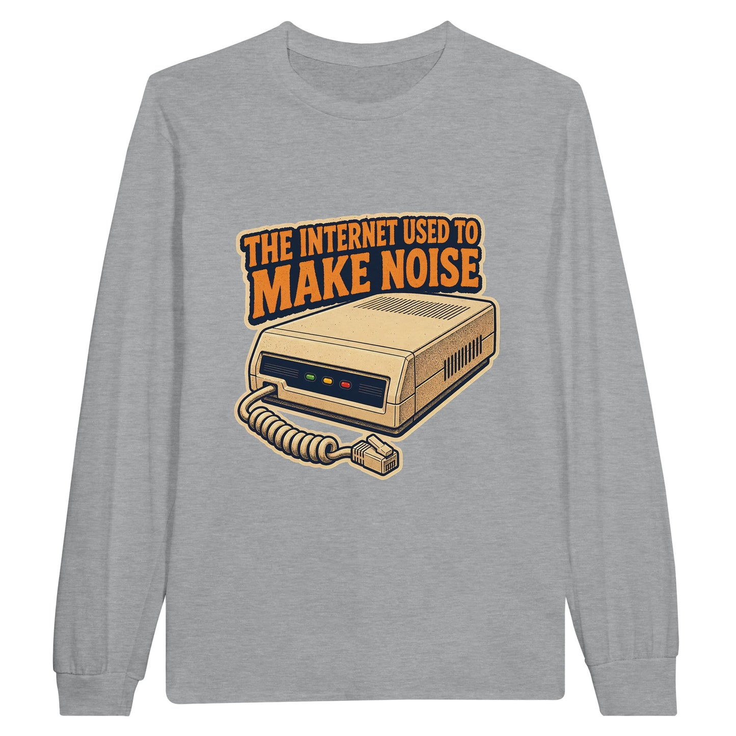 The Internet Used to Make Noise Retro Tech Graphic Long-Sleeve T-shirt — product view 6