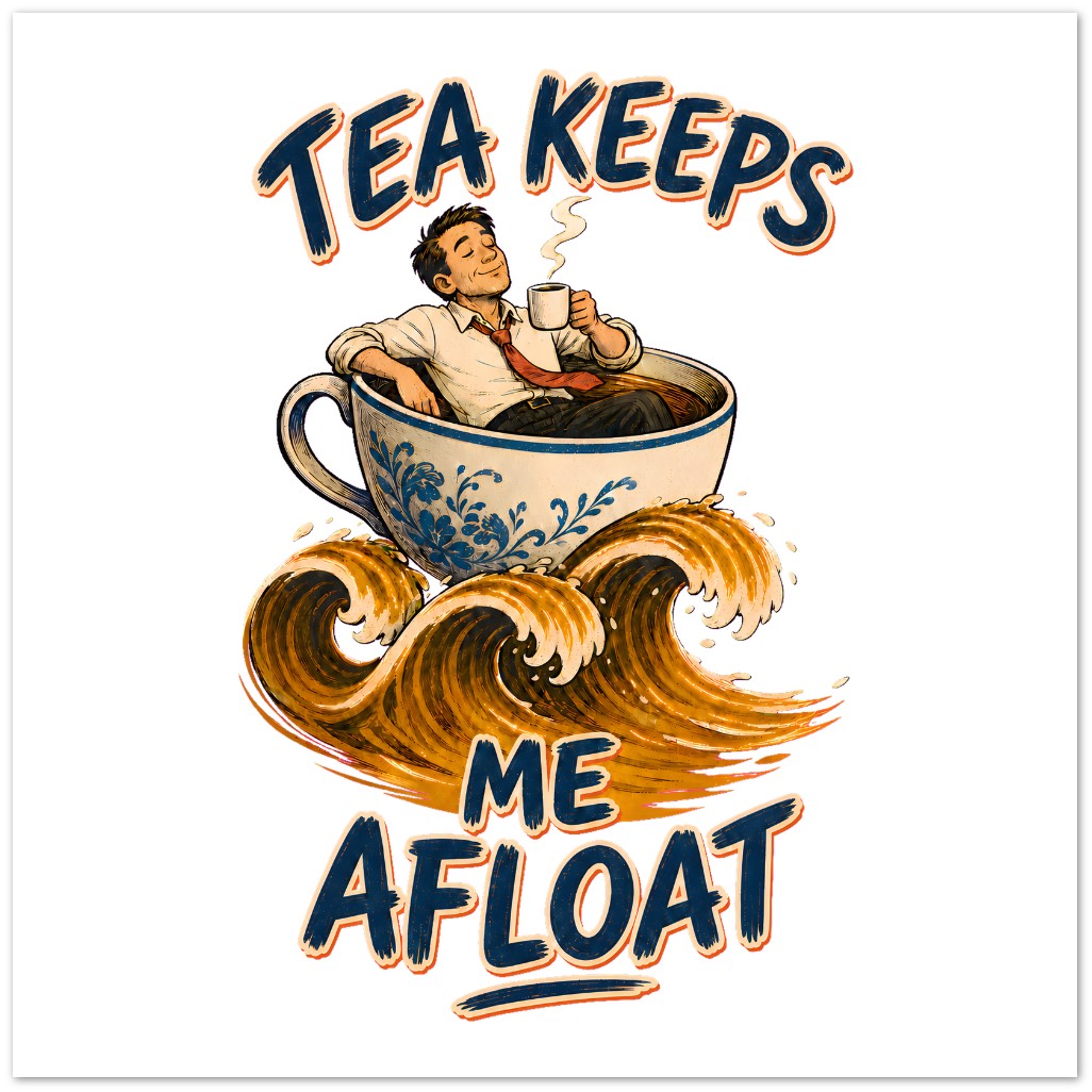 Tea Keeps Me Afloat Greeting Card Pack — product view 3