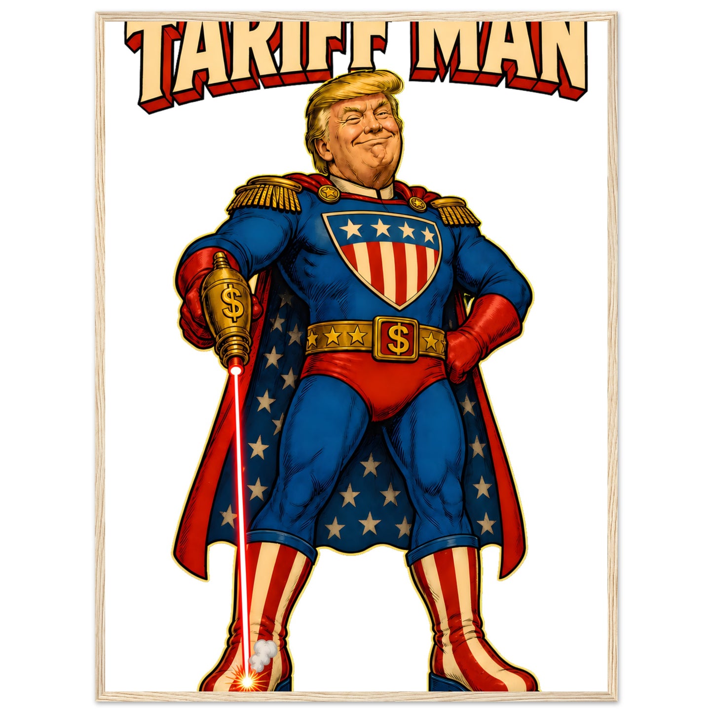Tariff Man – Self-Shot Satire Framed Wall Art — product view 5