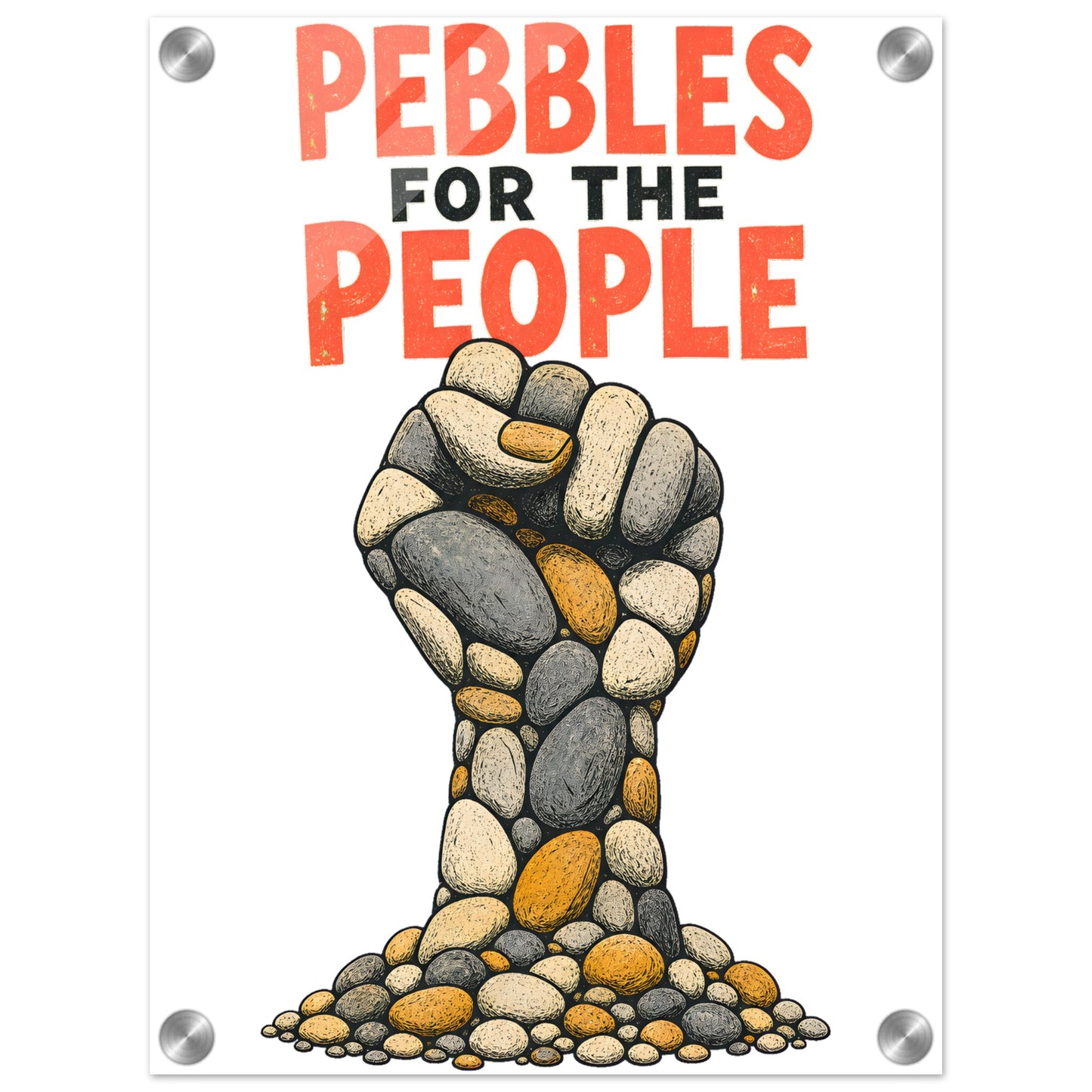 Pebbles for the People Graphic Acrylic Print — product view 1