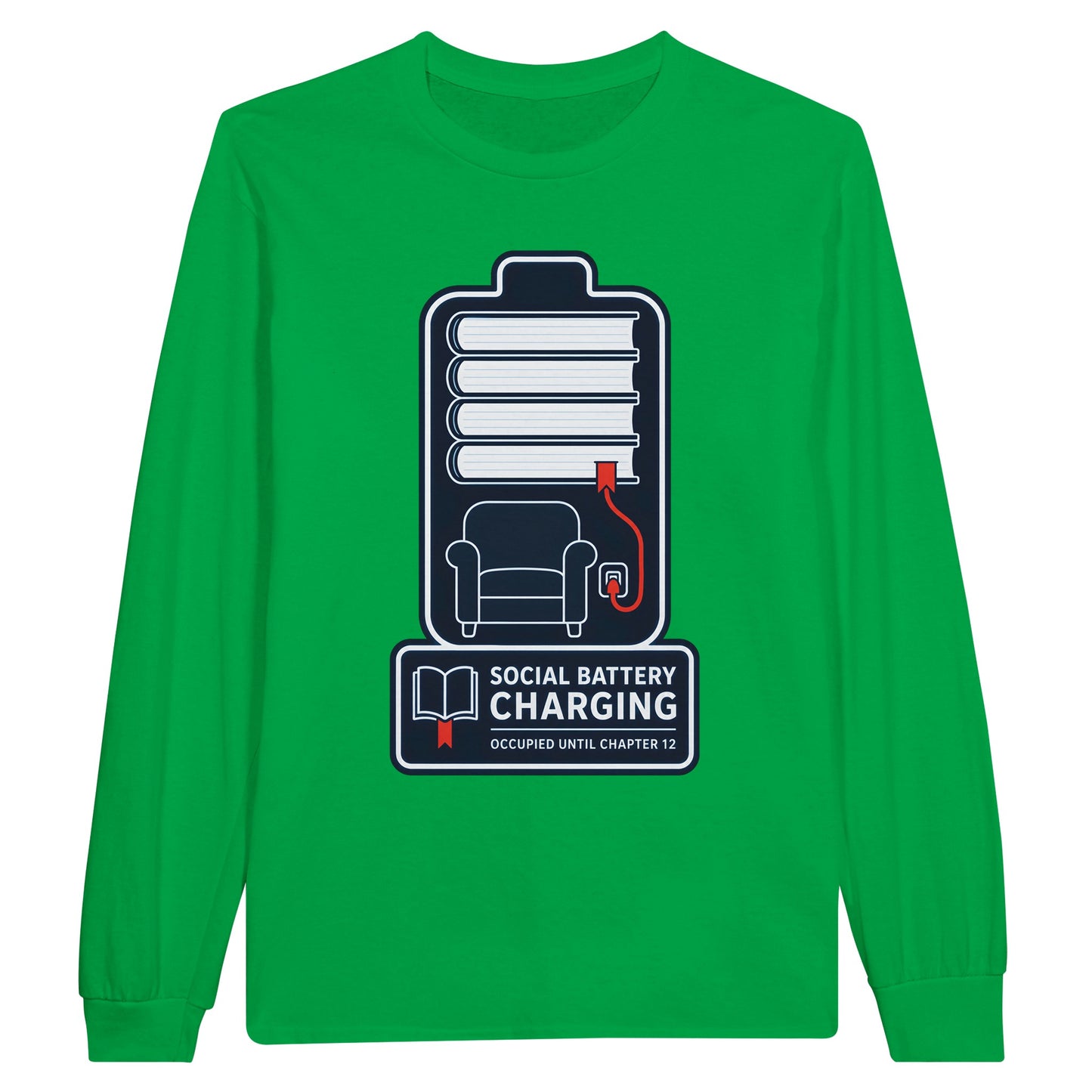 Social Battery Charging Long-Sleeve T-shirt — product view 12