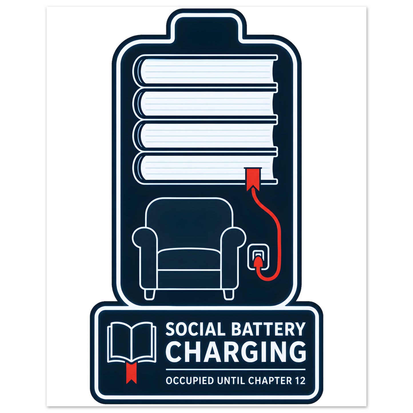 Social Battery Charging Aluminium Print — product view 2