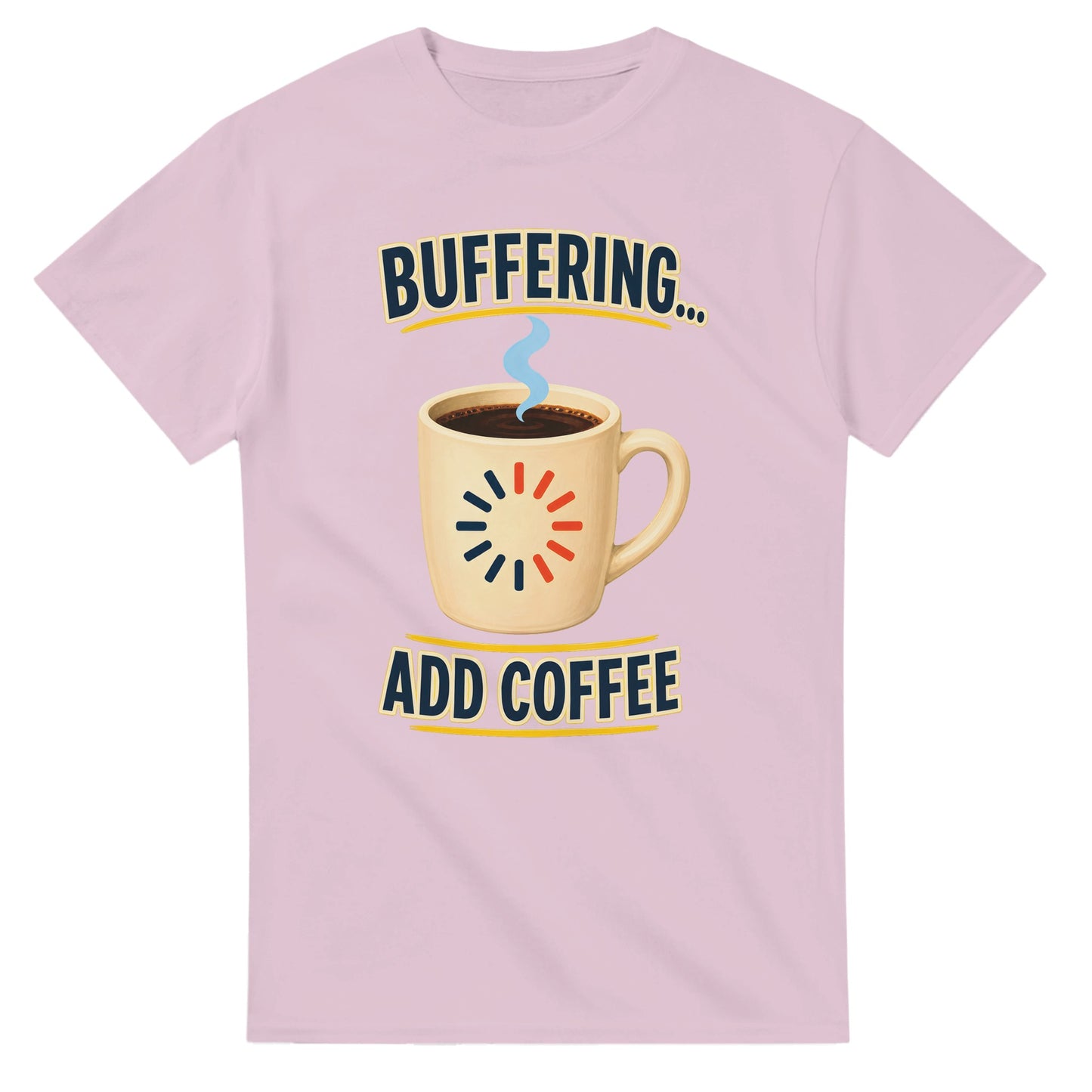 Buffering... Add Coffee — Outlined Loading Mug Graphic T-shirt — product view 4