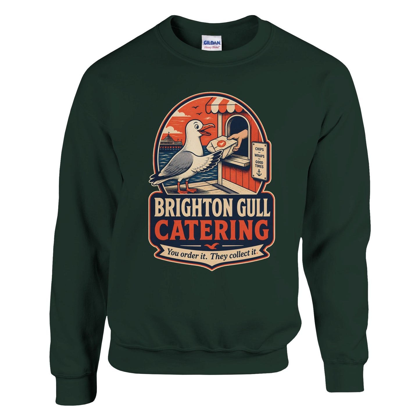 Brighton Gull Catering — Illustrated Sweatshirt — product view 4