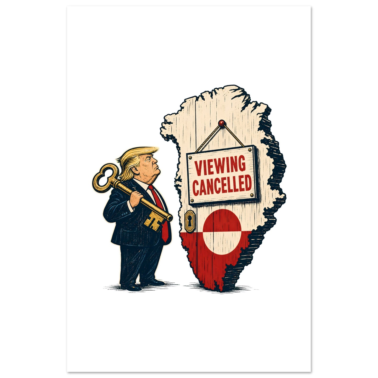 Viewing Cancelled — Greenland Political Satire Poster — product view 6